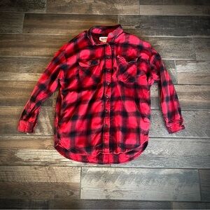 Mossimo Supply Company Oversized red & black Flannel shirt M